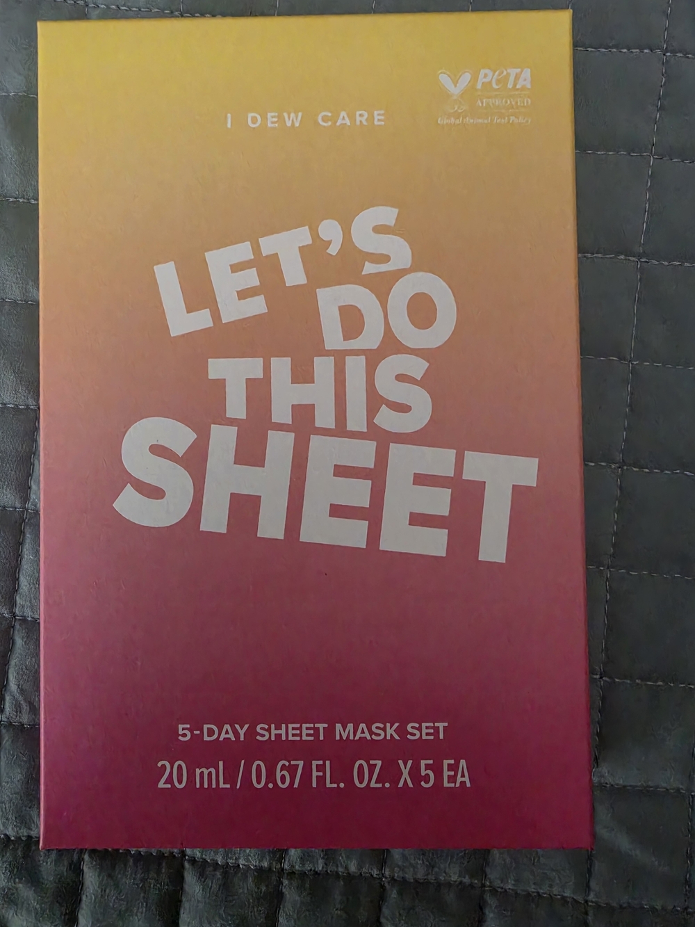 I Dew Care Let's Do This Sheet - Pink Gradient 5-Day Mask Set
